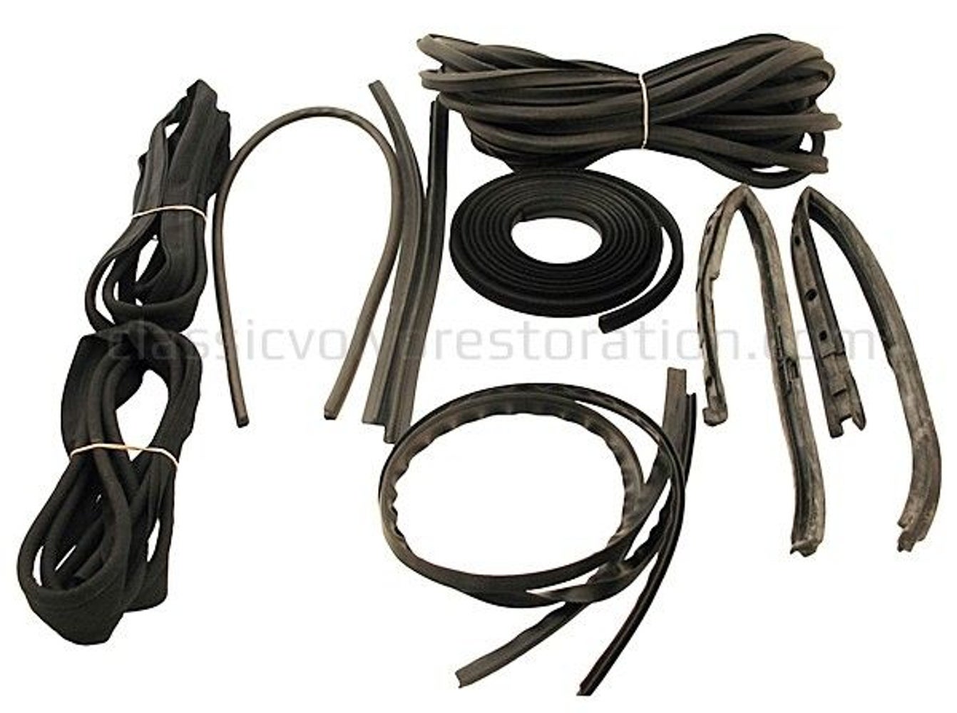 Gummi och styrlistsats med svarta textillister