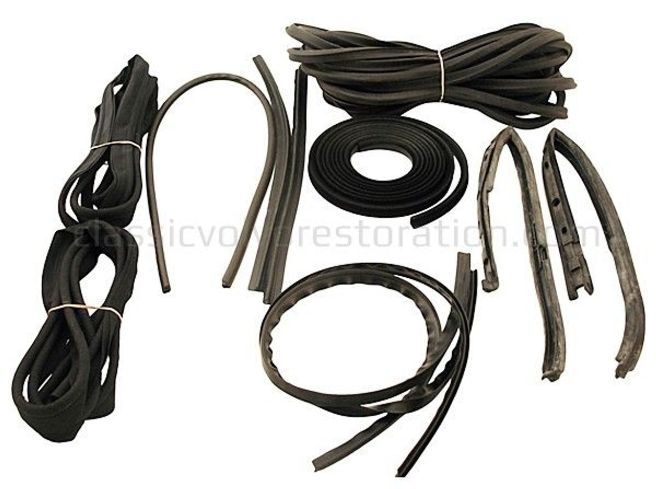 Gummi och styrlistsats med svarta textillister