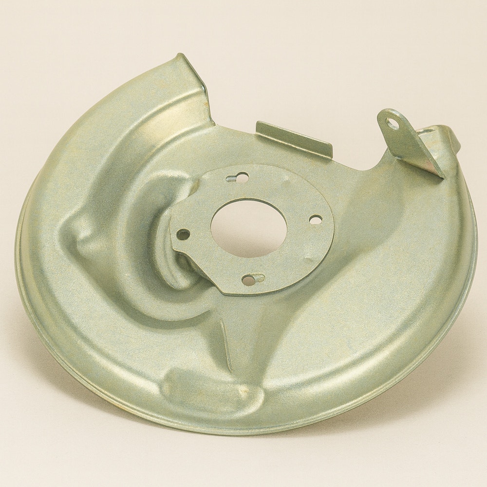 Bromssköld vänster fram