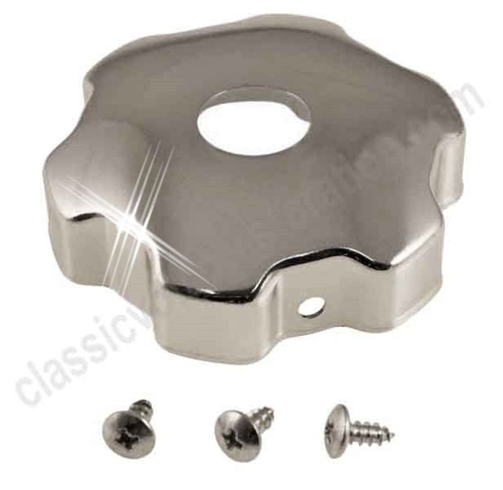 Kromad överdel för oljepåfyllningslock med ventilation