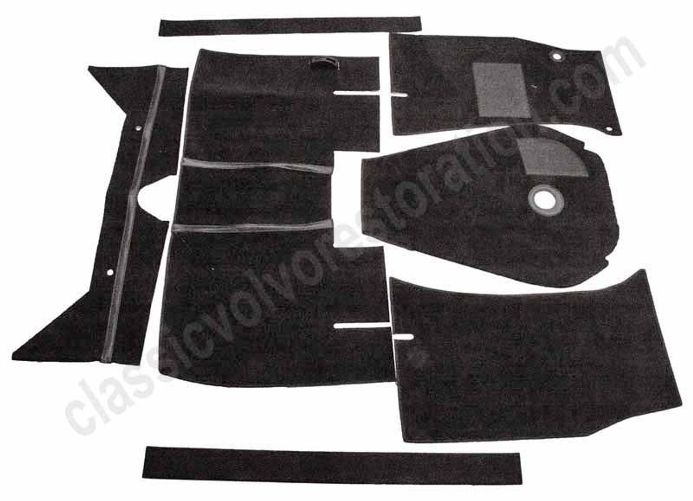 Jeu de tapis noir textile B18