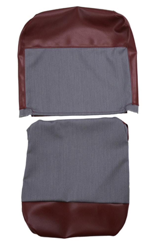 Klädsel framsäte vinröd/grå