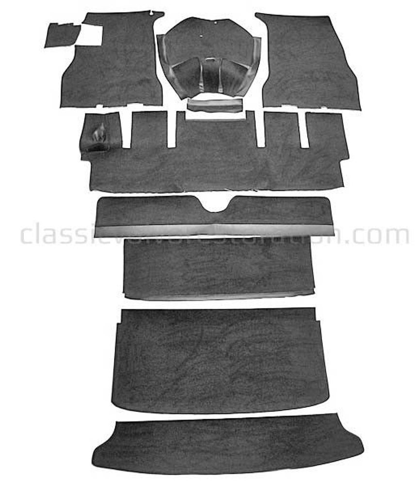 Mattsats svart textil