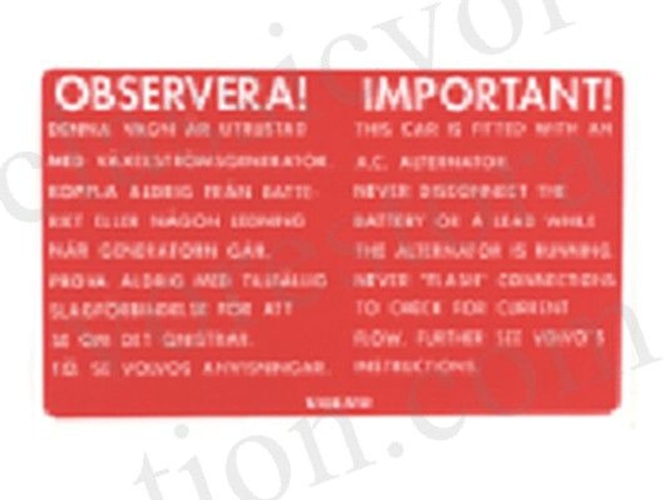 Dekal växelströmsgenerator 123GT