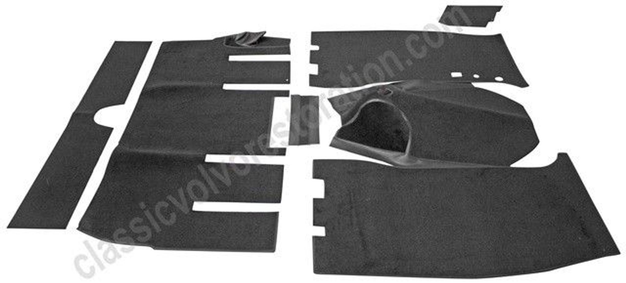 Mattsats svart textil