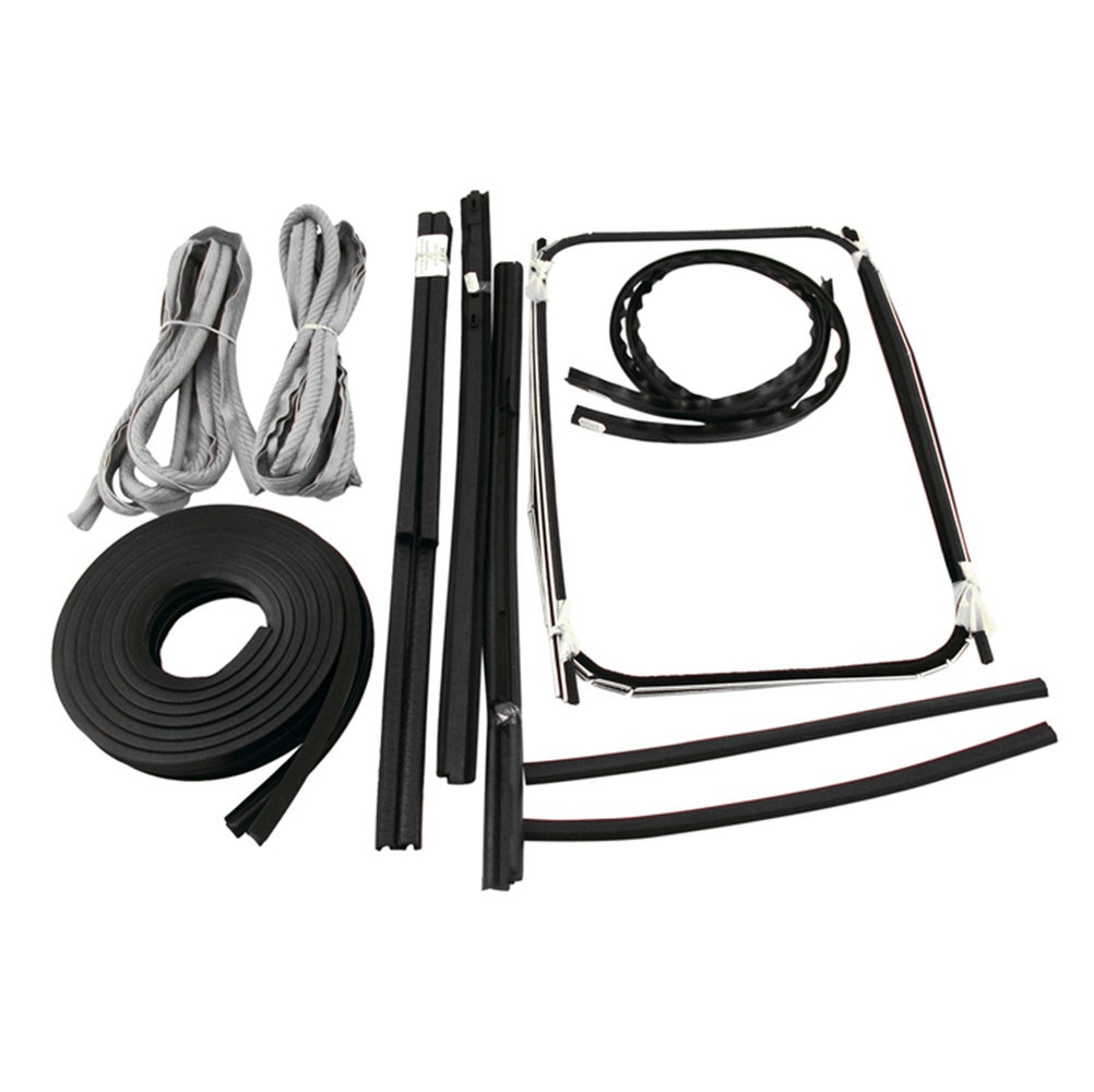 Gummi och styrlistsats med grå textillist