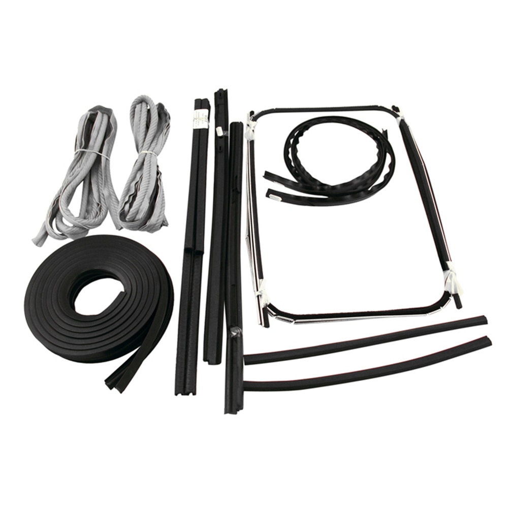 Gummi och styrlistsats med grå textillist