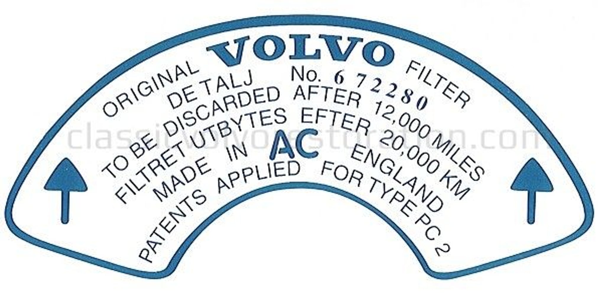 Dekal luftfilter B18B