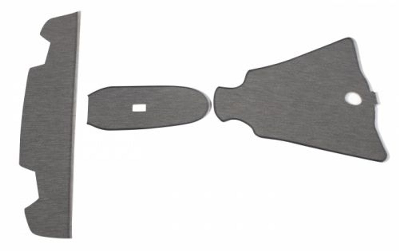 Mattsats grå textil m/hatthylla