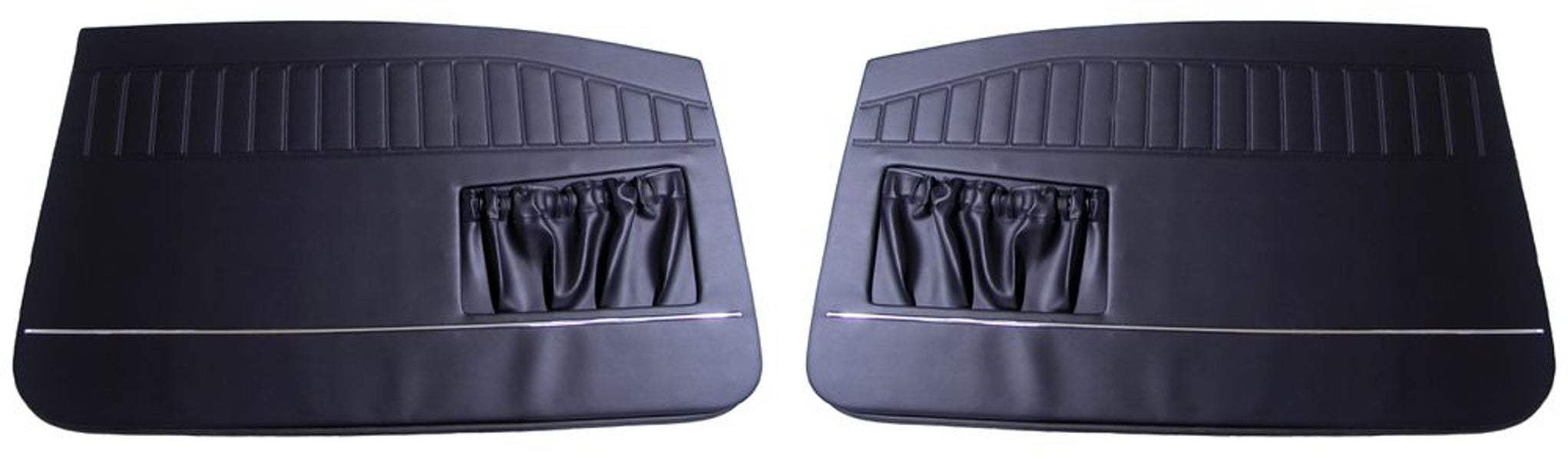 Dörrpanel svart m/smal kromlist