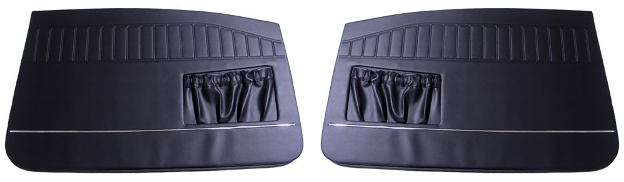 Dörrpanel svart m/smal kromlist