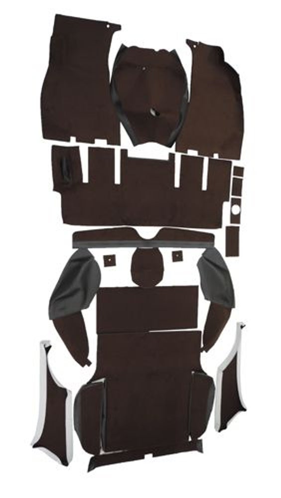 Mattsats brun/svart textil