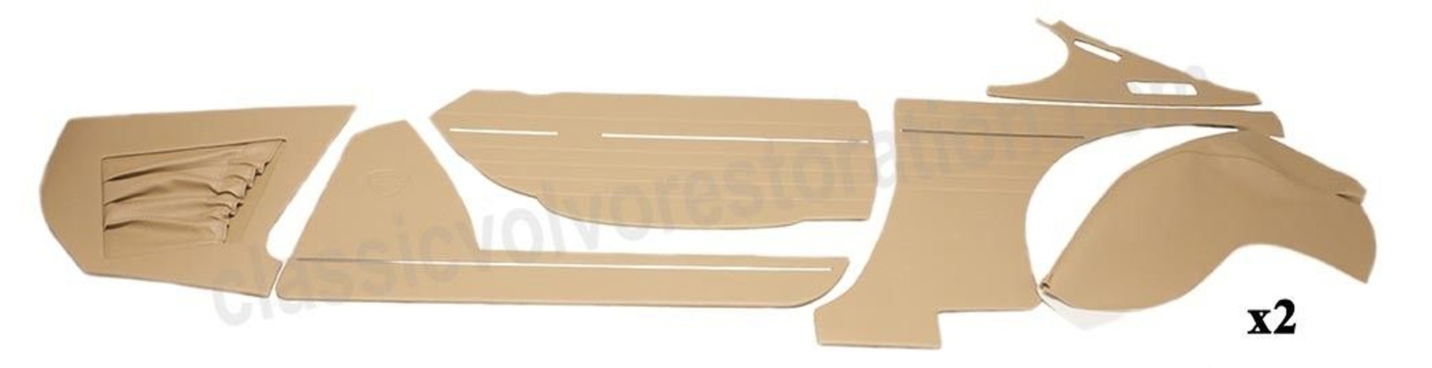 Jeu de panneaux beige/brun