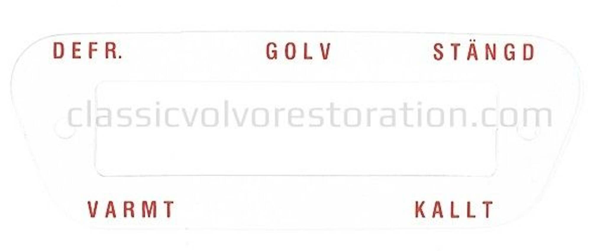 Dekal Värmereglage Svensk text