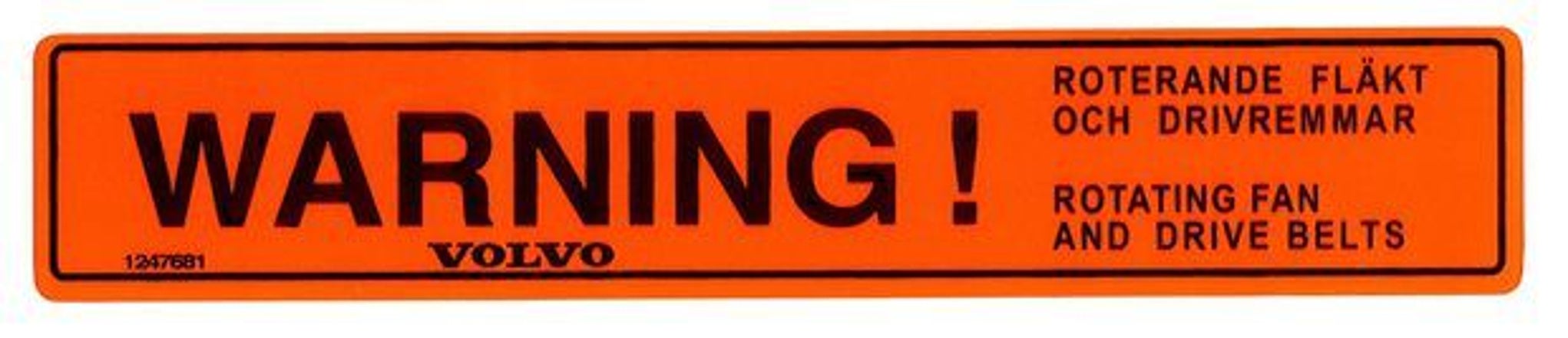 Décalcomanie avertissement ventilateur