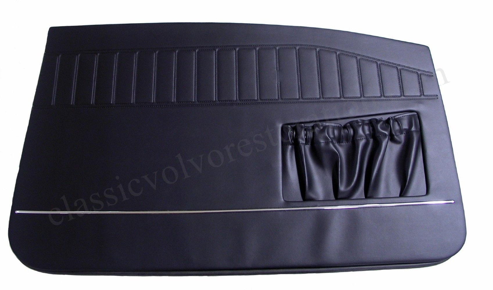 Dörrpanel svart m/smal kromlist