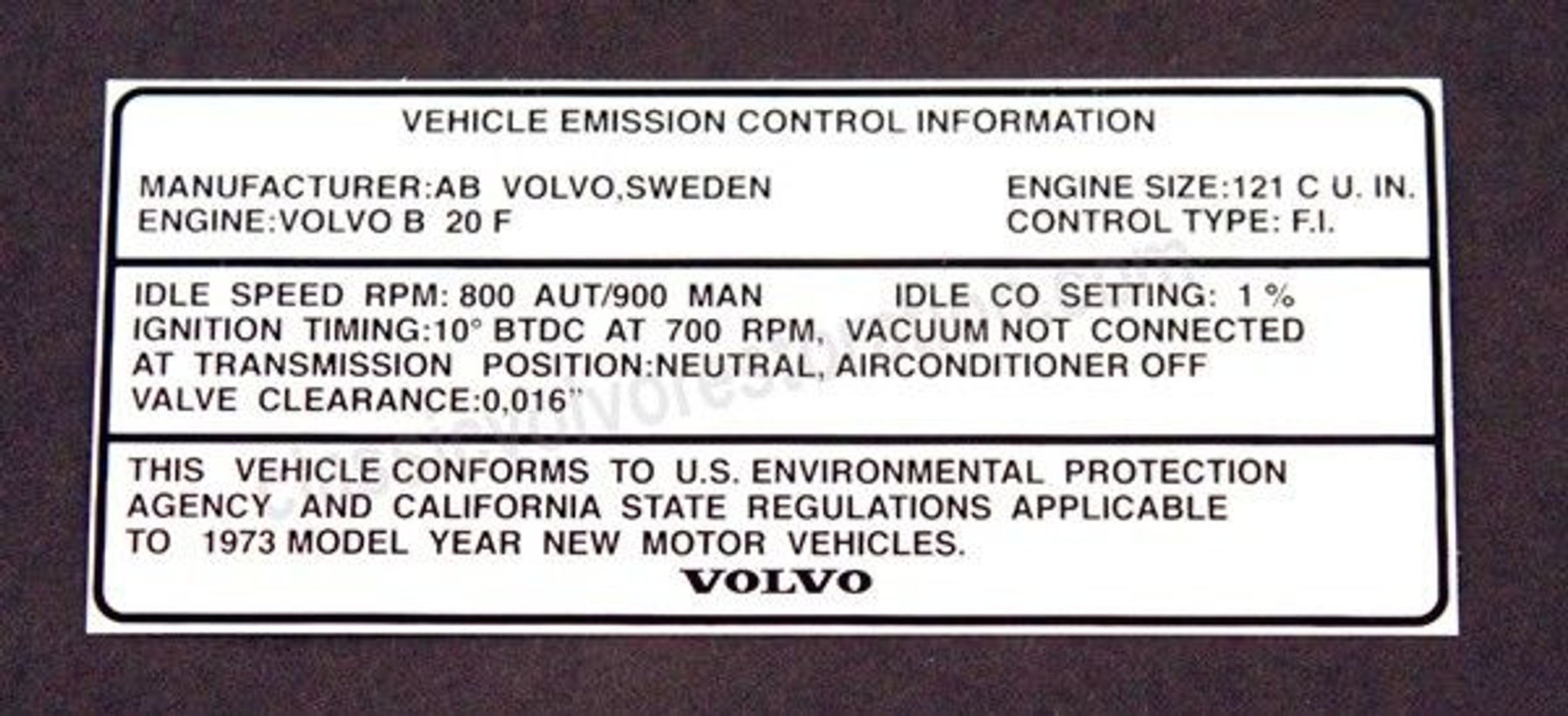 Décalcomanie émission véhicule