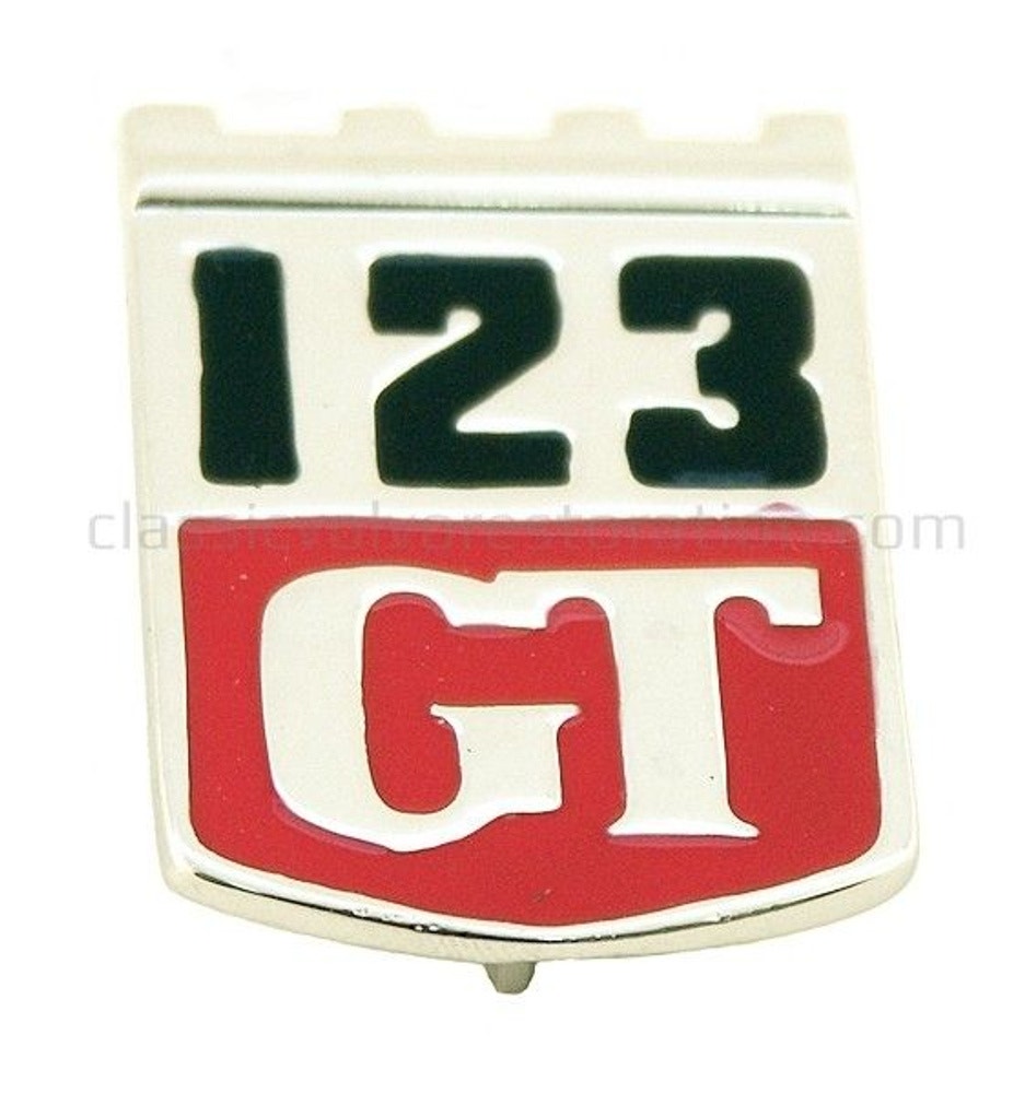 Emblem "123 GT" skärm