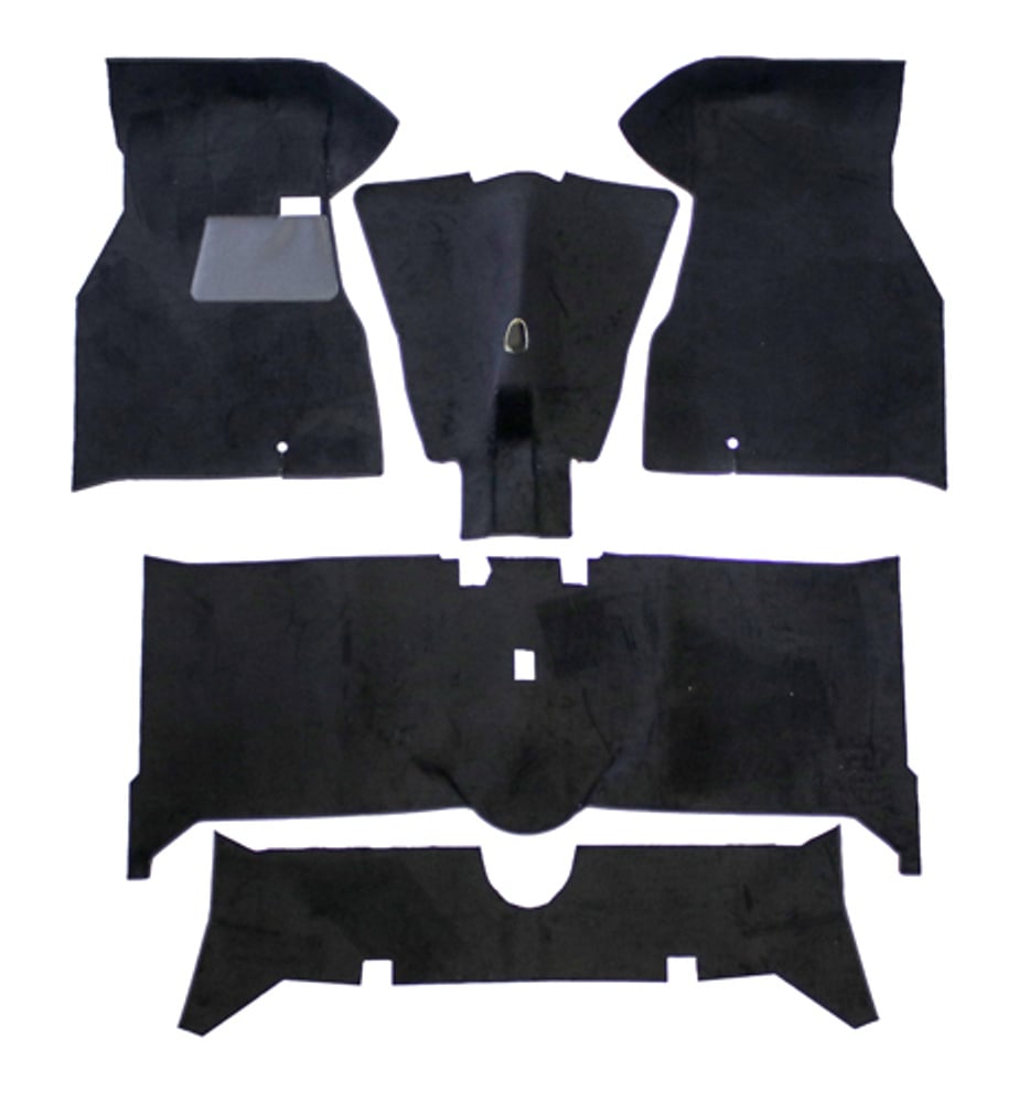 Mattsats svart textil