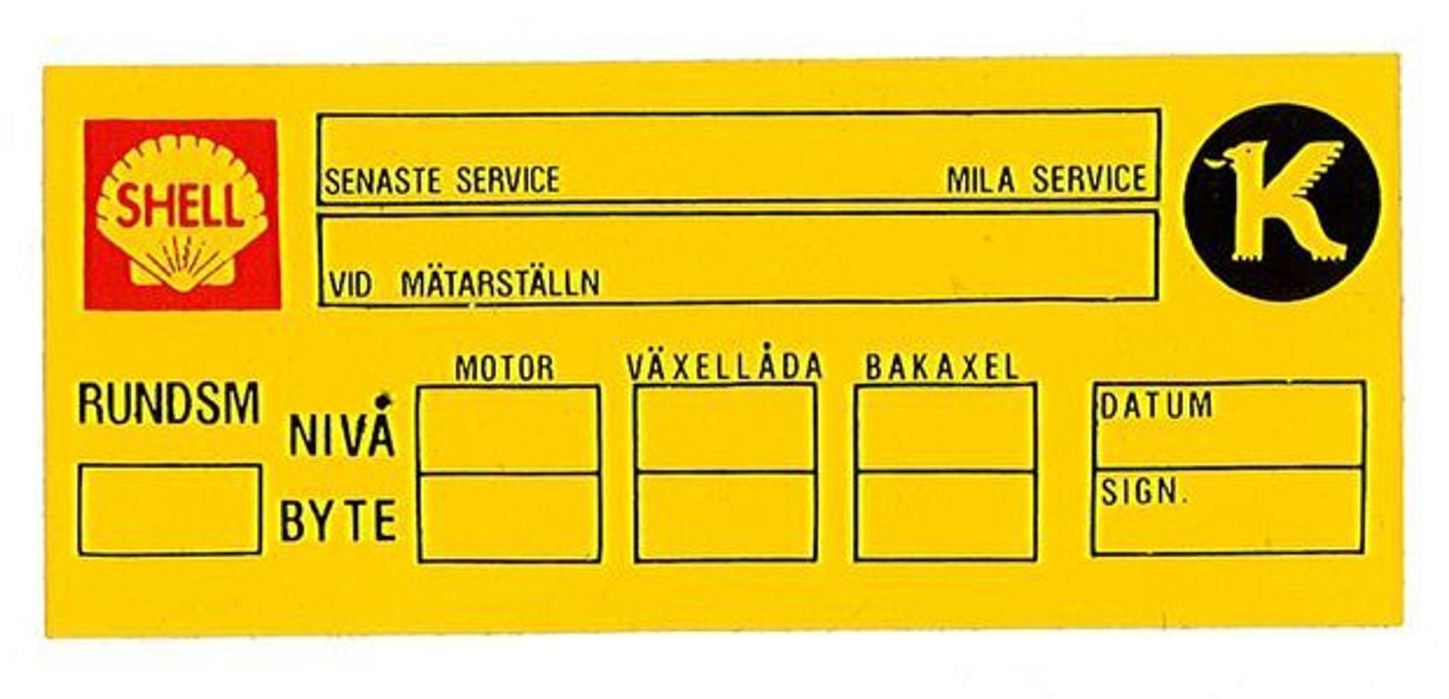 Dekal senaste service Shell
