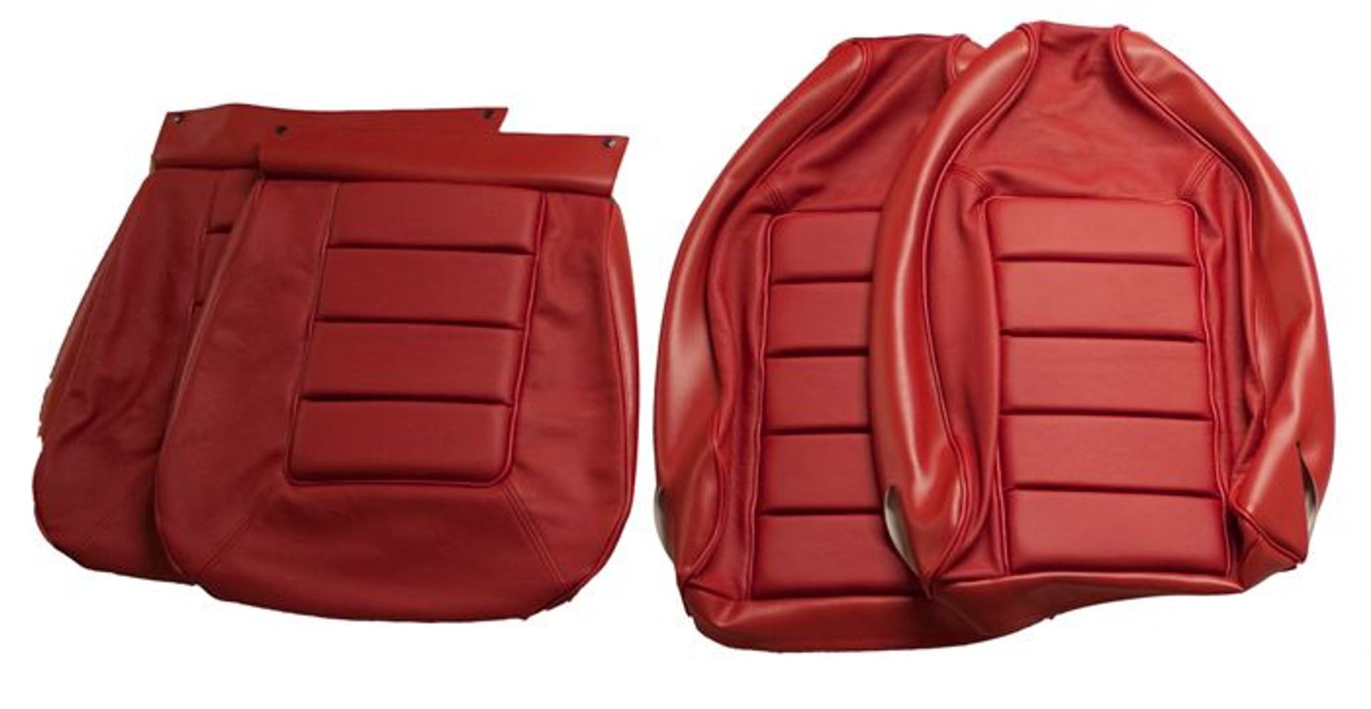 Klädsel framstolar rött läder