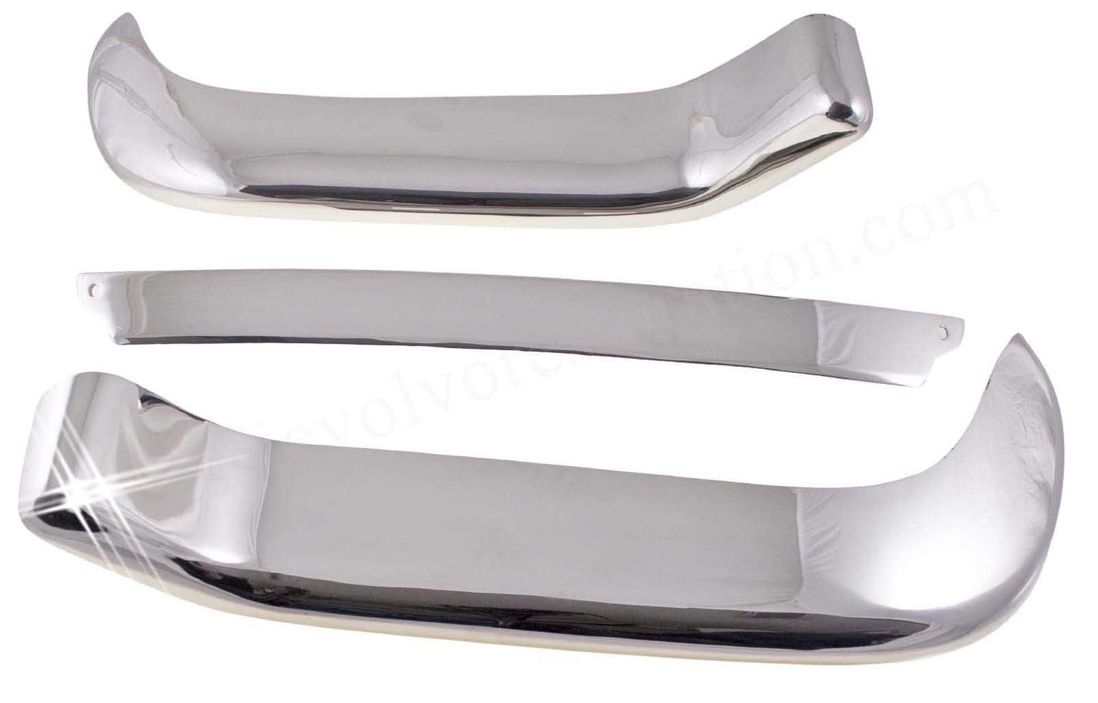 Stötfångarsats fram rostfri 3 delar